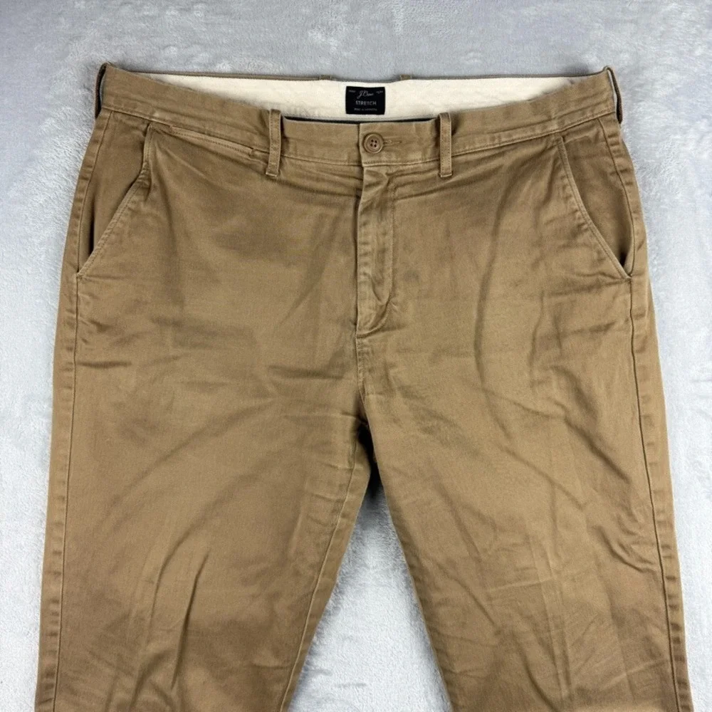 J Crew Pants Mens 33x32 Beige Tan 770 Straight Chinos Stretch Khaki Twill